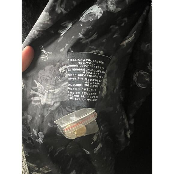 GUESS black wool double breasted peacoat women's size medium - Picture 5 of 6